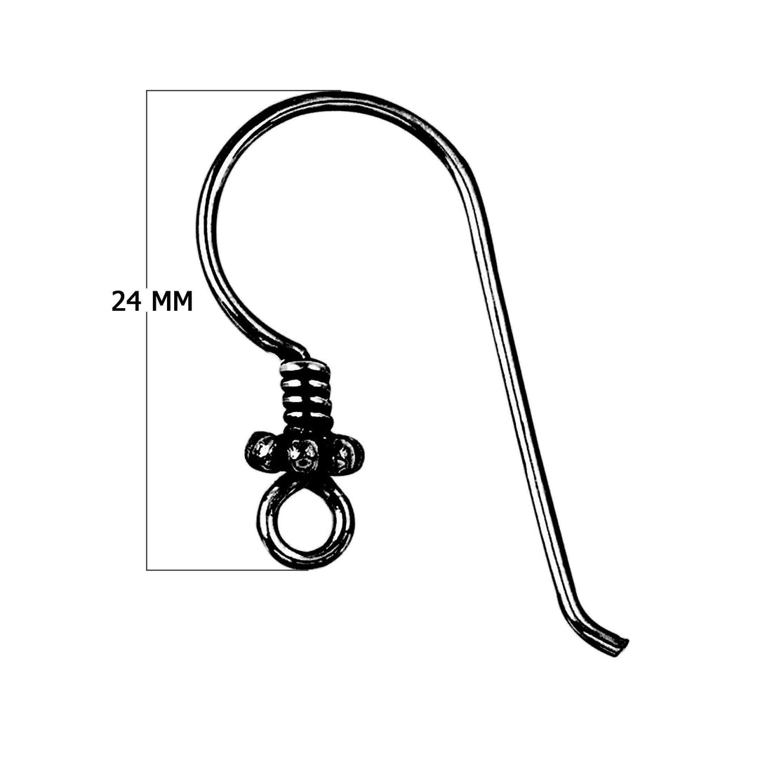 FR-108 Black Rhodium Overlay Earwire Beads Bali Designs Inc 