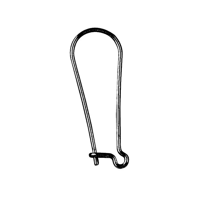 Black Rhodium Overlay Long Hook Earwire Jewelry Finding Handcrafted In India