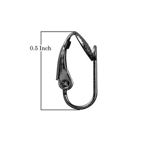 Black Rhodium Overlay Leverback Earwire Jewelry Finding Handcrafted In India