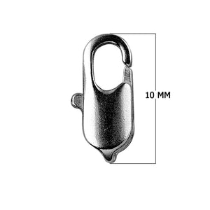 Black Rhodium Overlay Rectangular Lobster Clasp Jewelry Finding Handcrafted In India