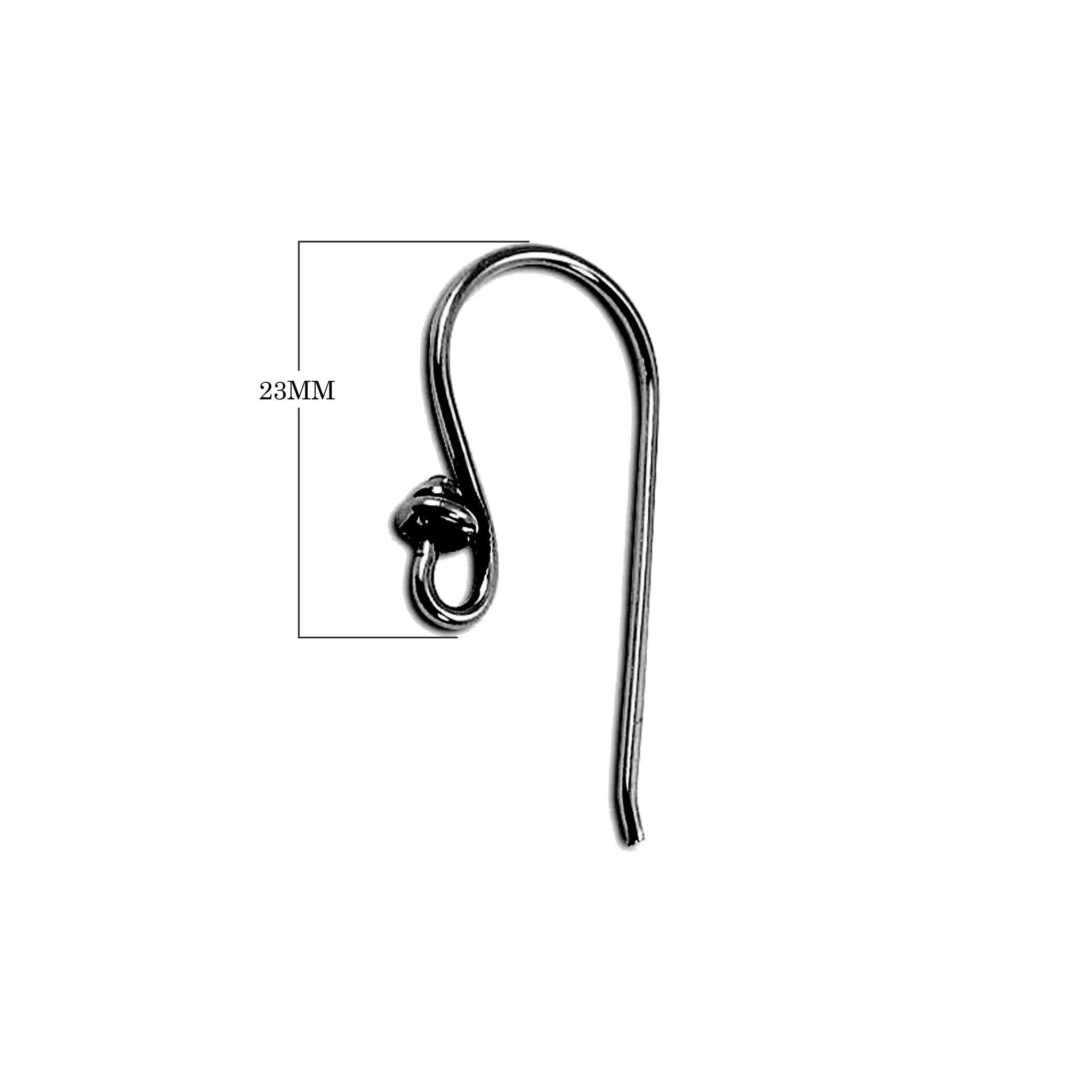 Black Rhodium Overlay Ball Knot Earwire Jewelry Finding Handcrafted In India