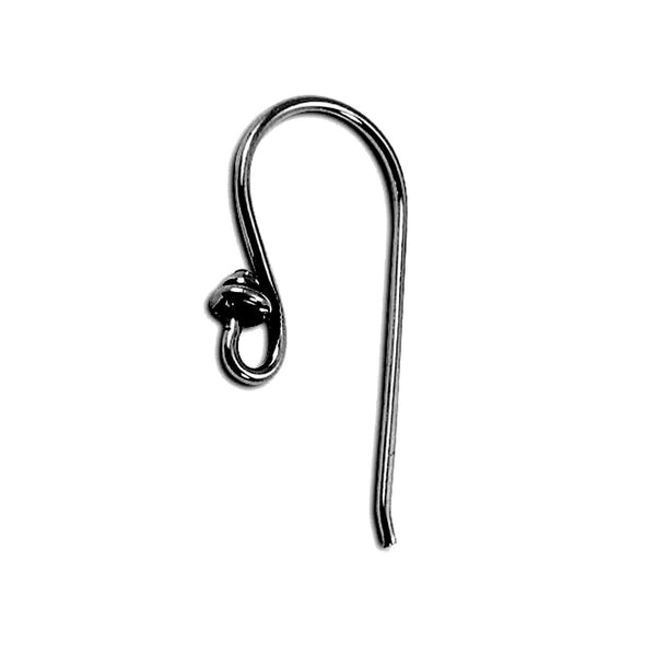 FR-126 Black Rhodium Overlay Earwire Beads Bali Designs Inc 