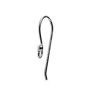 Black Rhodium Overlay Long Curve Ball Earwire Jewelry Finding Handcrafted In India