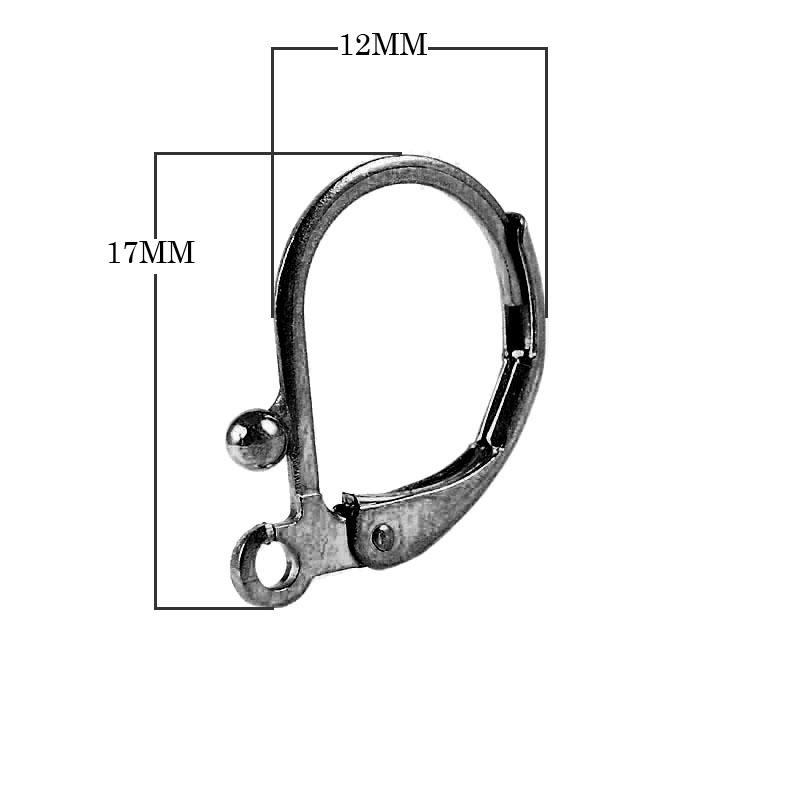 Black Rhodium Overlay Leverback Earwire Jewelry Finding Handcrafted In India