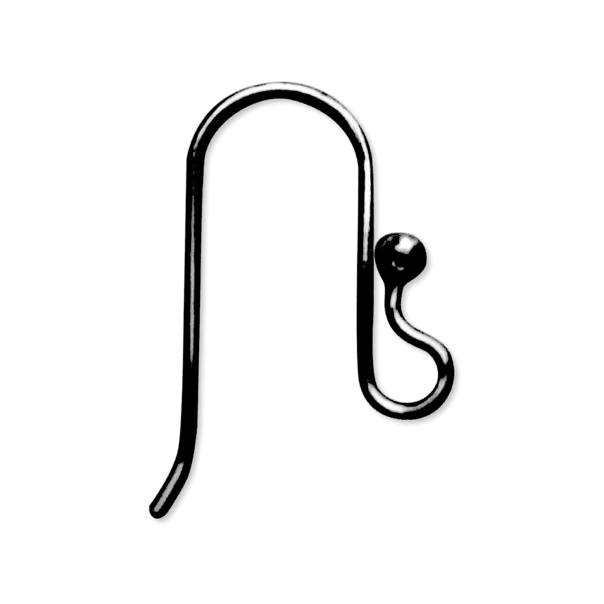 Black Rhodium Overlay Ball End Earwire Jewelry Finding Handcrafted In India