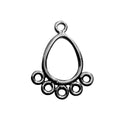 Black Rhodium Overlay Teardrop Connector Link Jewelry Finding Handcrafted In India