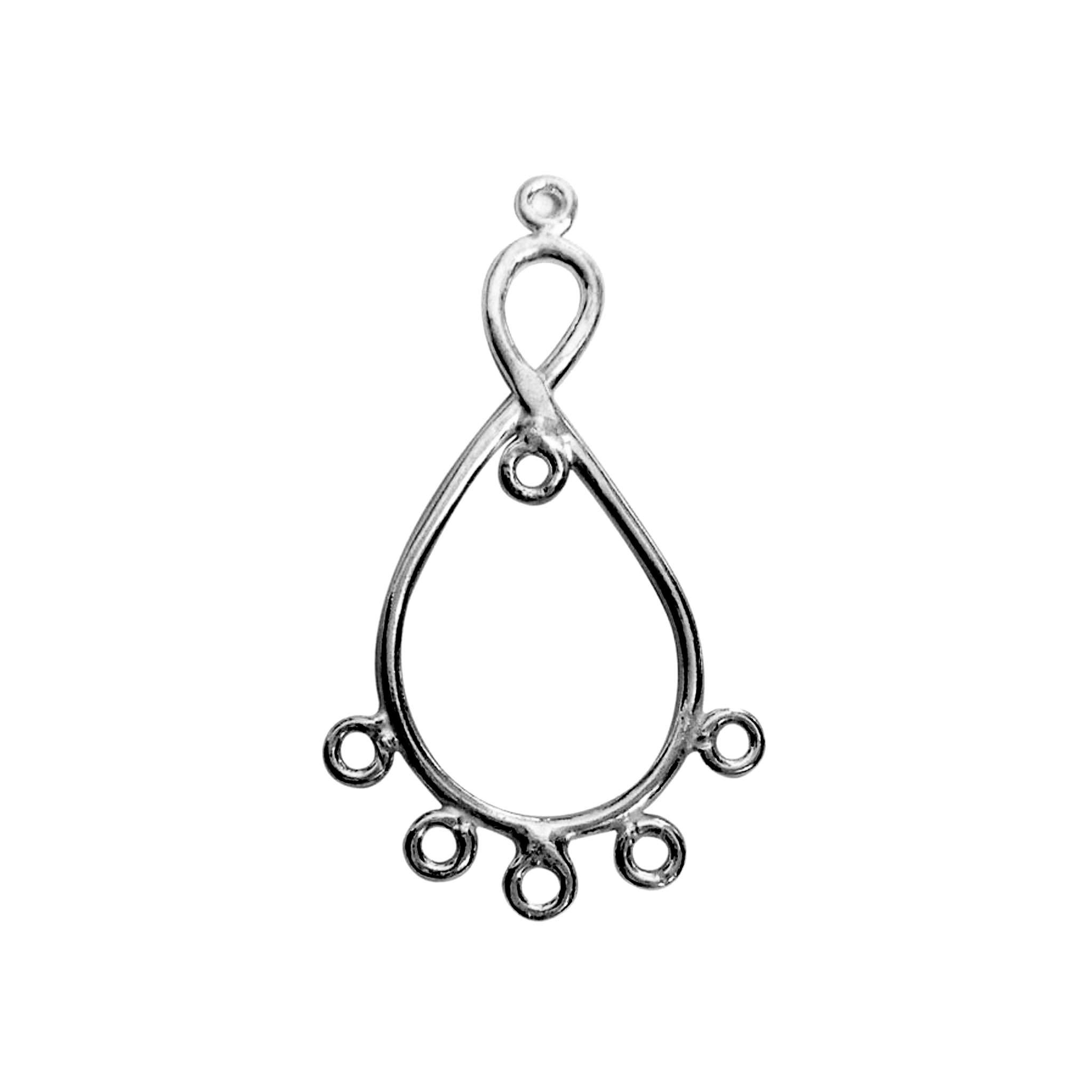 Black Rhodium Overlay Infinity Teardrop Connector Link Jewelry Finding Handcrafted In India