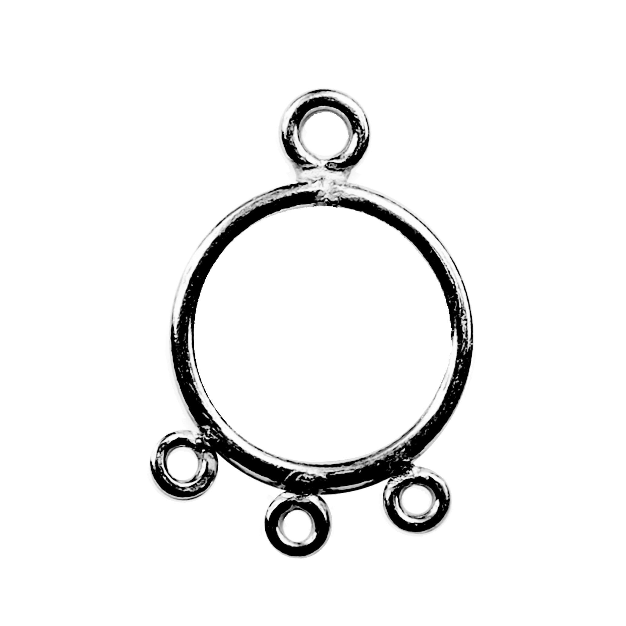 Black Rhodium Overlay Round Connector Link Jewelry Finding Handcrafted In India