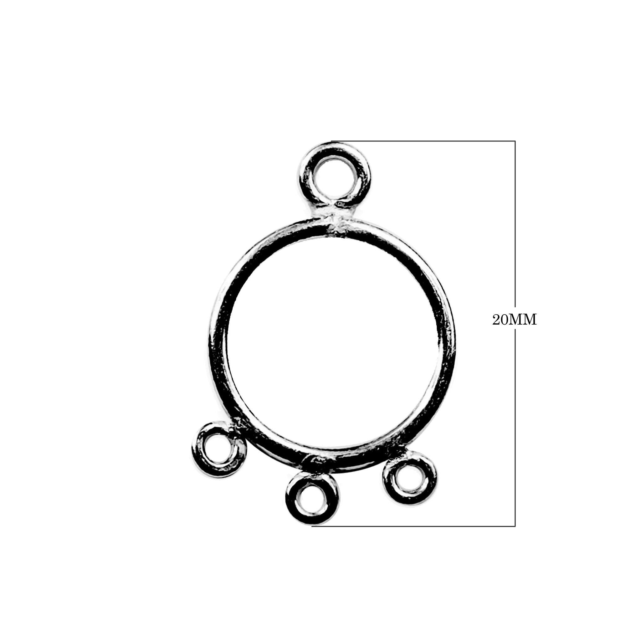 Black Rhodium Overlay Round Connector Link Jewelry Finding Handcrafted In India