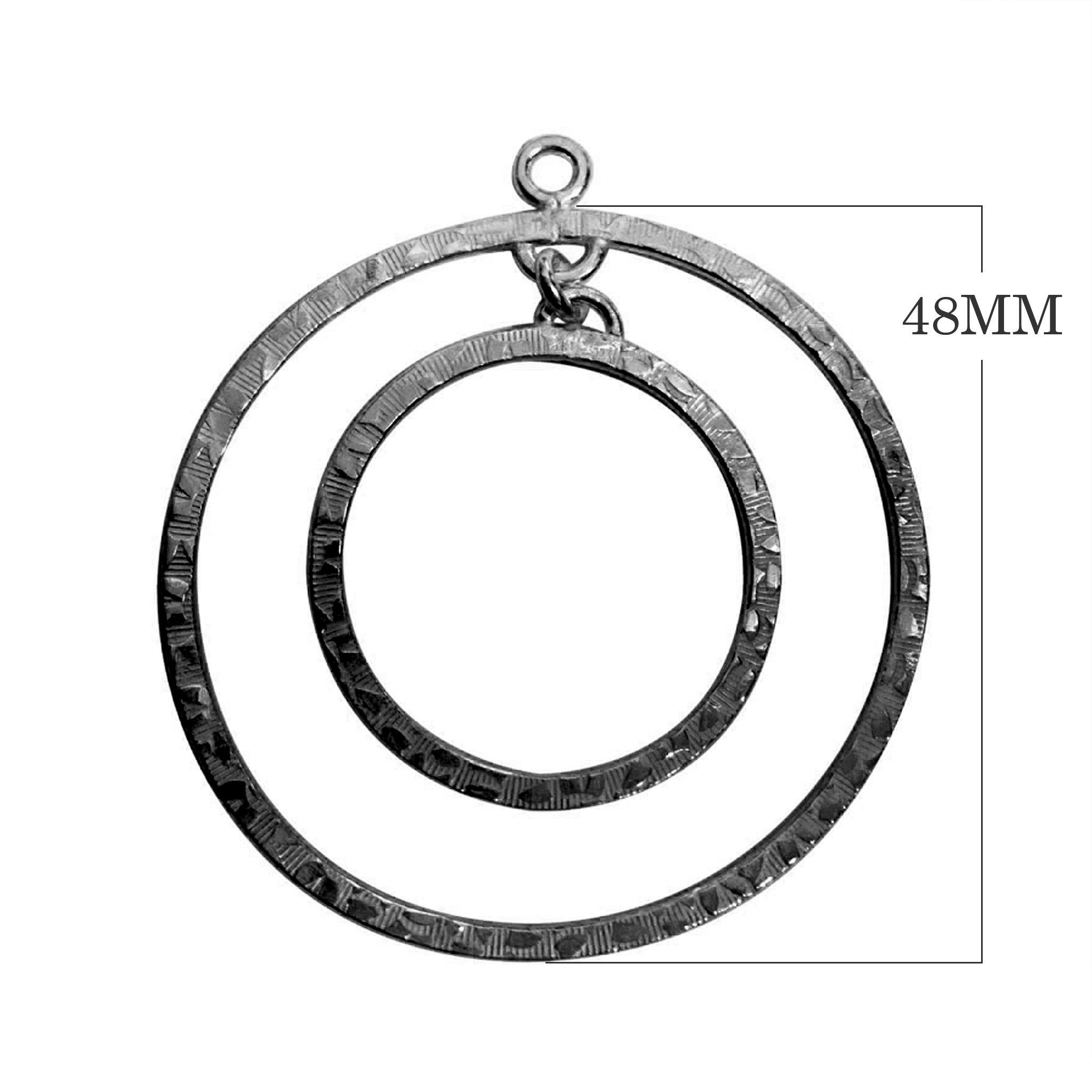 Bulk Black Rhodium Overlay Over Copper jewelry findings featuring a textured double hoop earring focal for professional manufacturing.