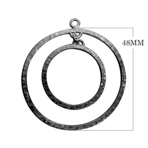 Bulk Black Rhodium Overlay Over Copper jewelry findings featuring a textured double hoop earring focal for professional manufacturing.