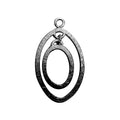 Black Rhodium Overlay Double Oval Connector Pendant Jewelry Finding Handcrafted In India