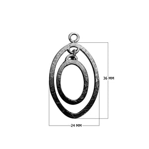 Black Rhodium Overlay Double Oval Connector Pendant Jewelry Finding Handcrafted In India