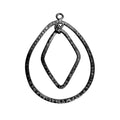 Black Rhodium Overlay Dual Geometric Connector Pendant Jewelry Finding Handcrafted In India