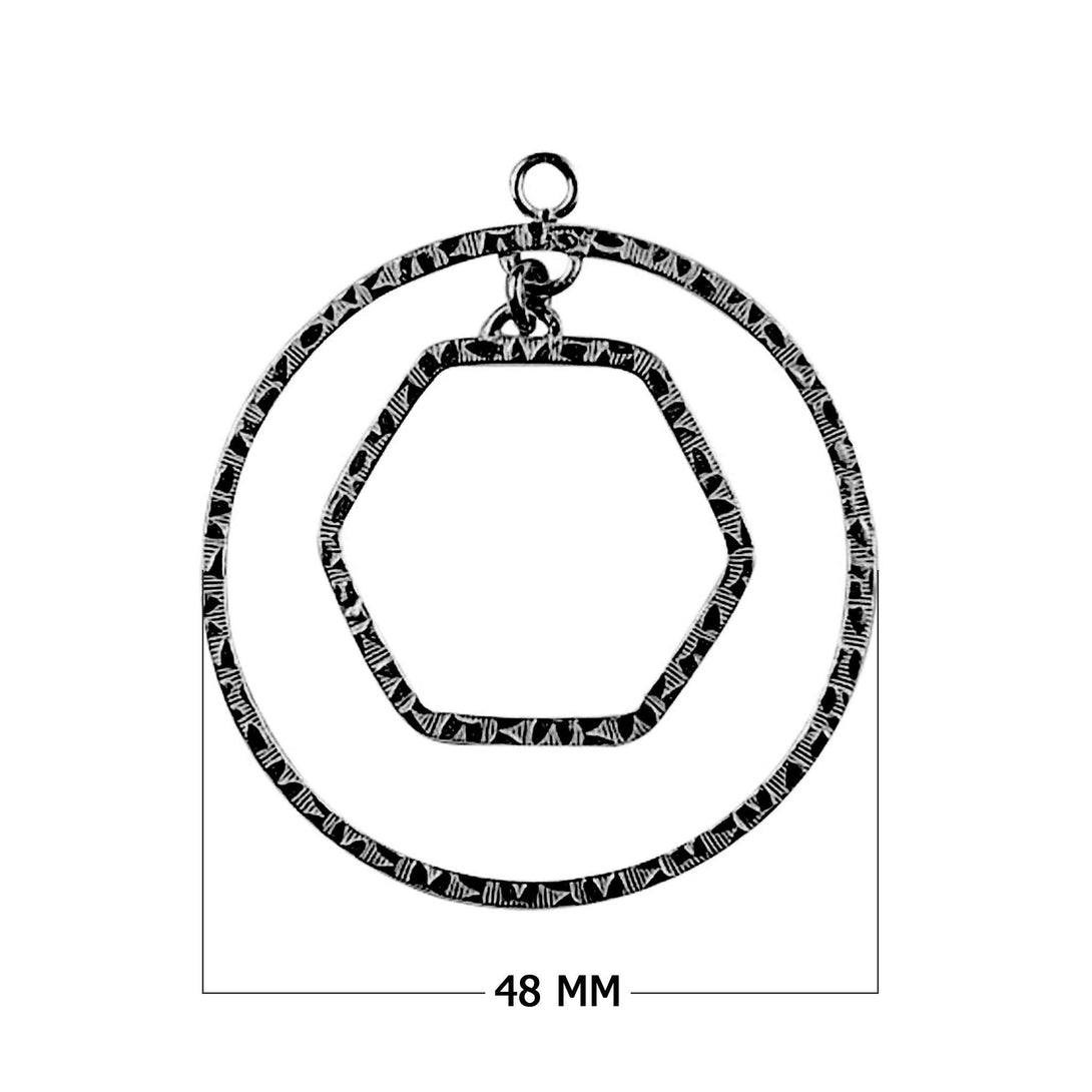 FR-166 Black Rhodium Overlay Chandelier Earring Finding Round & Rectangle Shape Beads Bali Designs Inc 