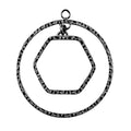 Black Rhodium Overlay Dual Circle And Hexagon Connector Pendant Jewelry Finding Handcrafted In India