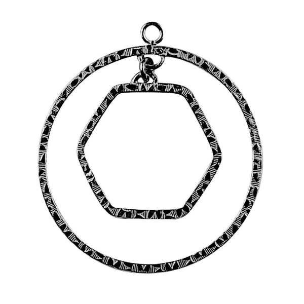 FR-166 Black Rhodium Overlay Chandelier Earring Finding Round & Rectangle Shape Beads Bali Designs Inc 