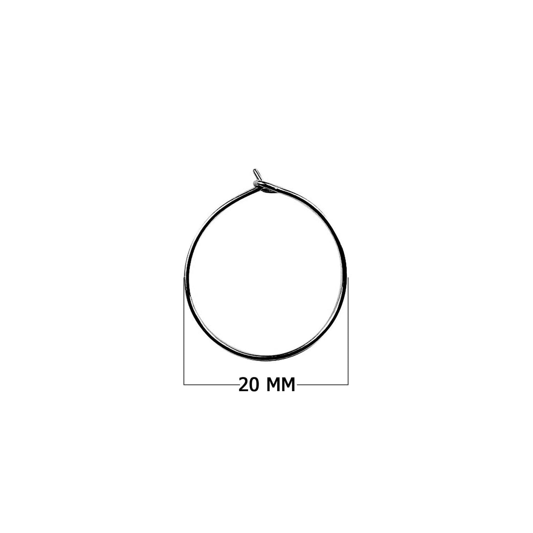 FR-174-20MM Black Rhodium Overlay Circle Shape Earwire Beads Bali Designs Inc 