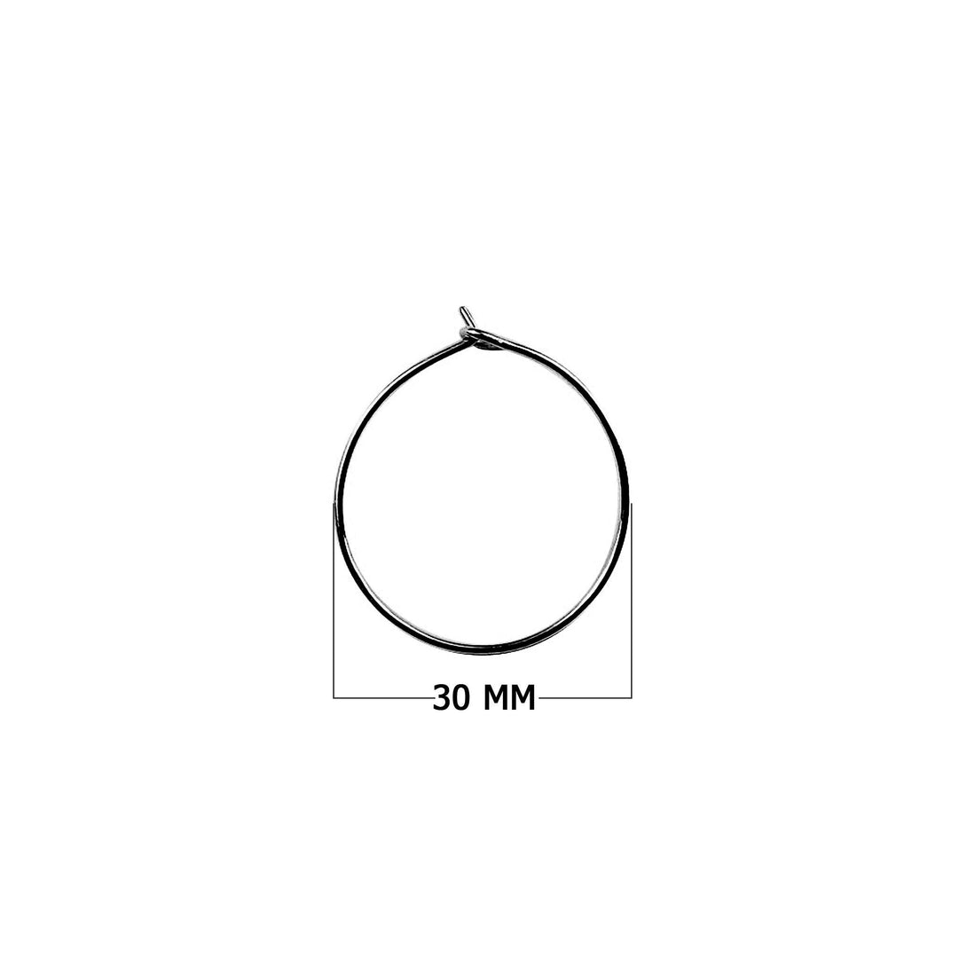 FR-174-30MM Black Rhodium Overlay Circle Shape Earwire Beads Bali Designs Inc 