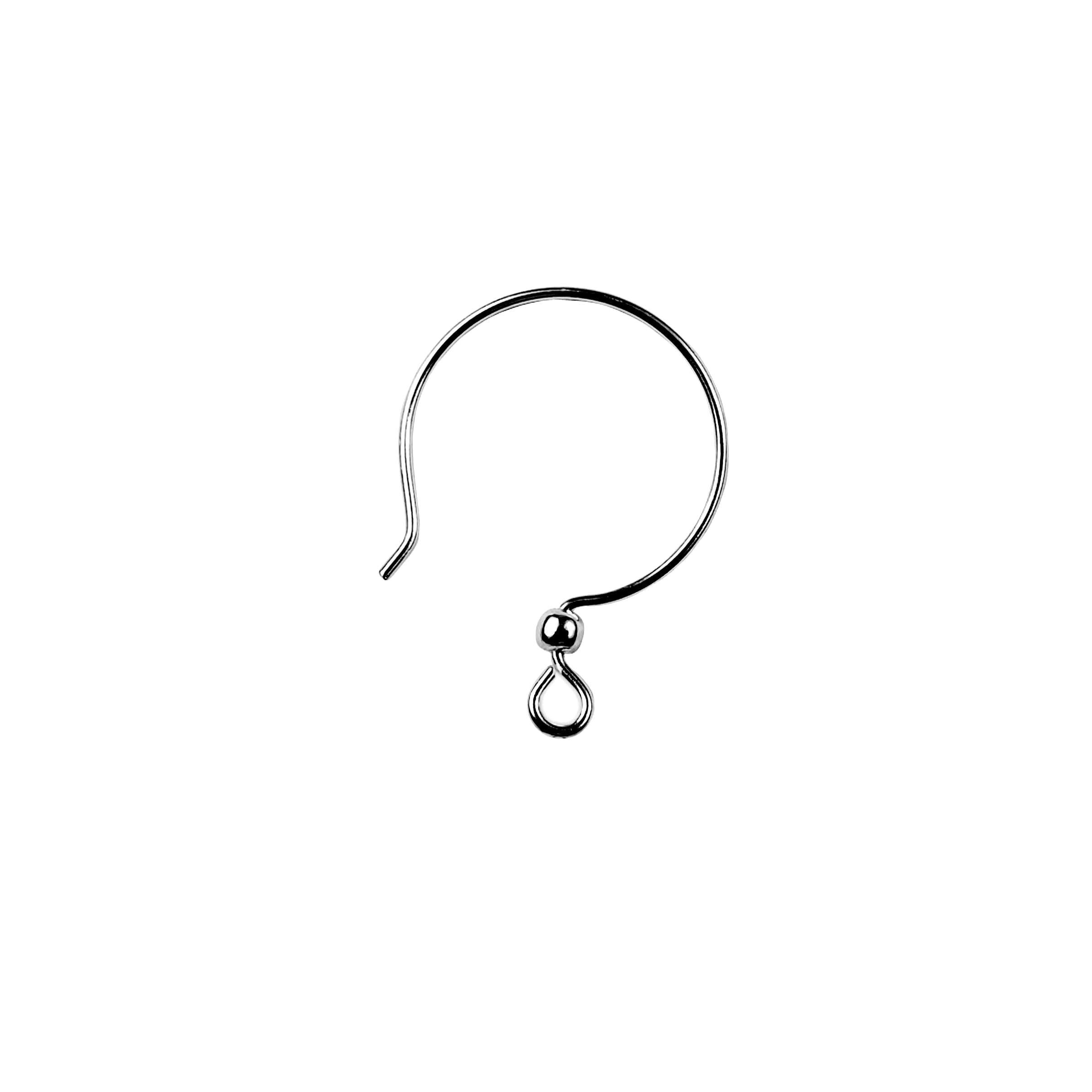 Black Rhodium Overlay Round Earwire With Bead And Loop Jewelry Component Handcrafted In India