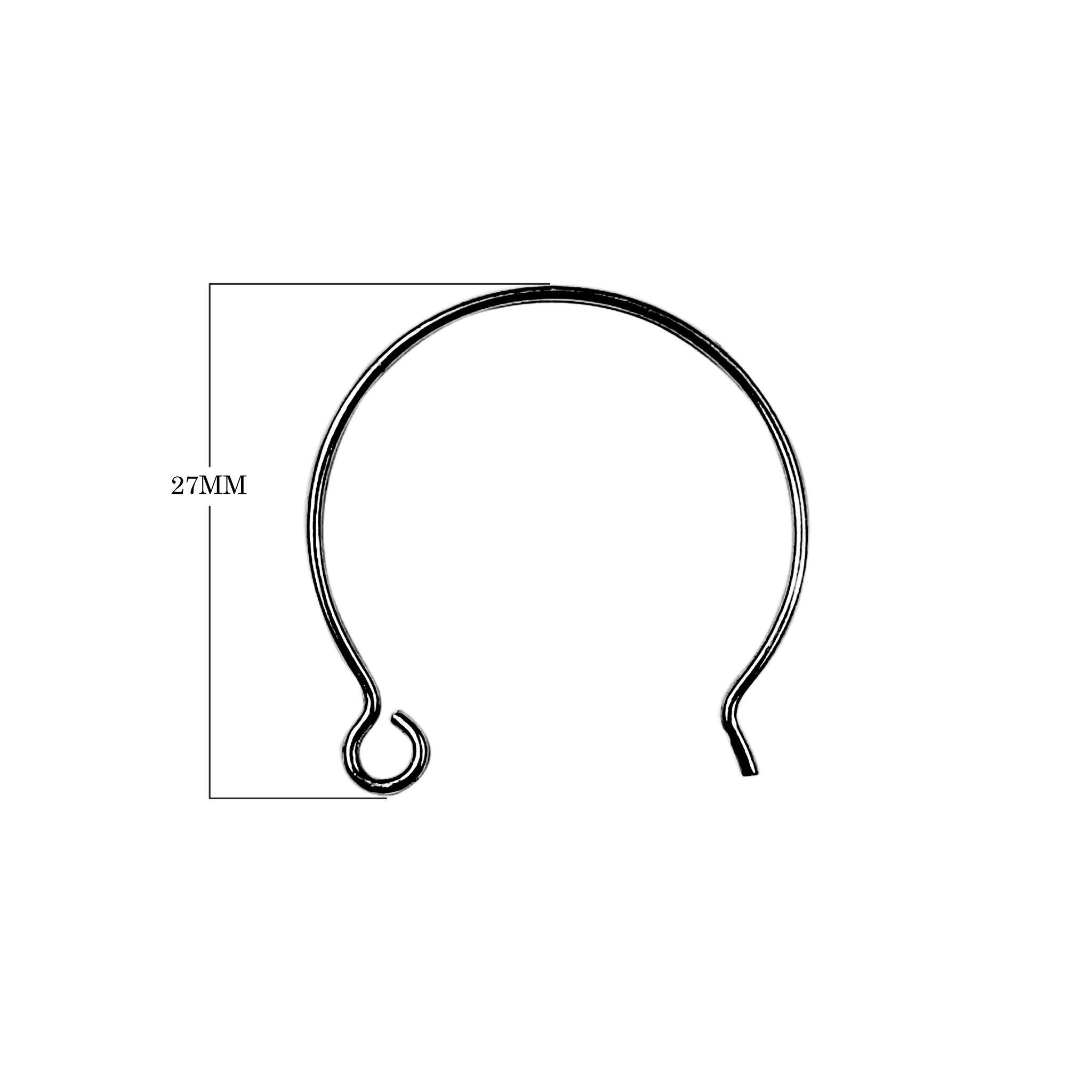 Black Rhodium Overlay Classic Round Hoop Earwire Jewelry Component Handcrafted In India