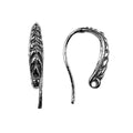 Black Rhodium Overlay Leaf Pattern Earwire Jewelry Finding Handcrafted In India