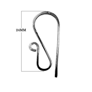 Black Rhodium Overlay Artistic Spiral Earwire Jewelry Finding Handcrafted In India