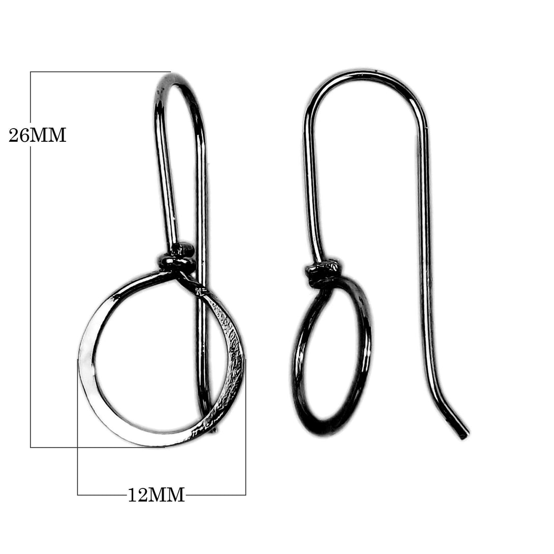 FR-221 Black Rhodium Overlay Earwire Beads Bali Designs Inc 