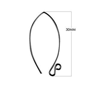 Black Rhodium Overlay Marquise Shape Earwire Jewelry Finding Handcrafted In India