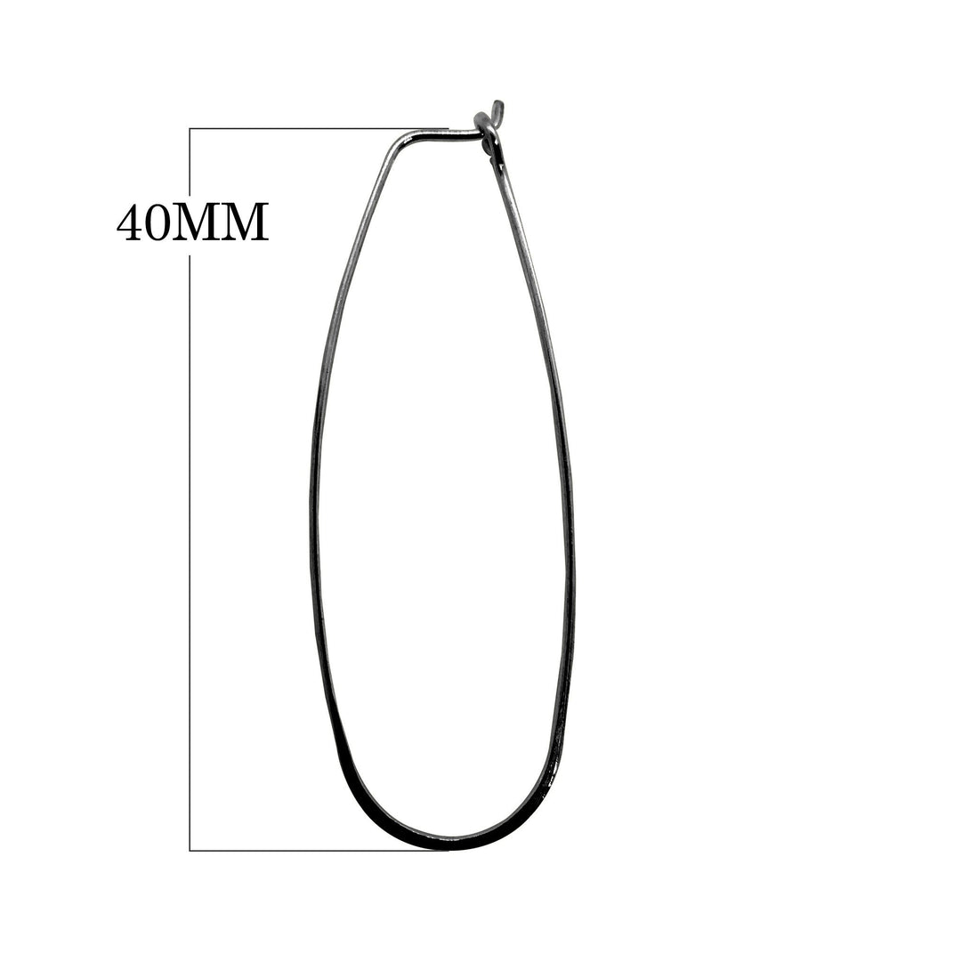 FR-226-40MM Black Rhodium Overlay Earwire Beads Bali Designs Inc 