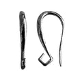 Black Rhodium Overlay Hook Style Earwire Jewelry Finding Handcrafted In India