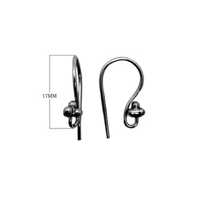 Black Rhodium Overlay Beaded Loop Earwire Jewelry Finding Handcrafted In India