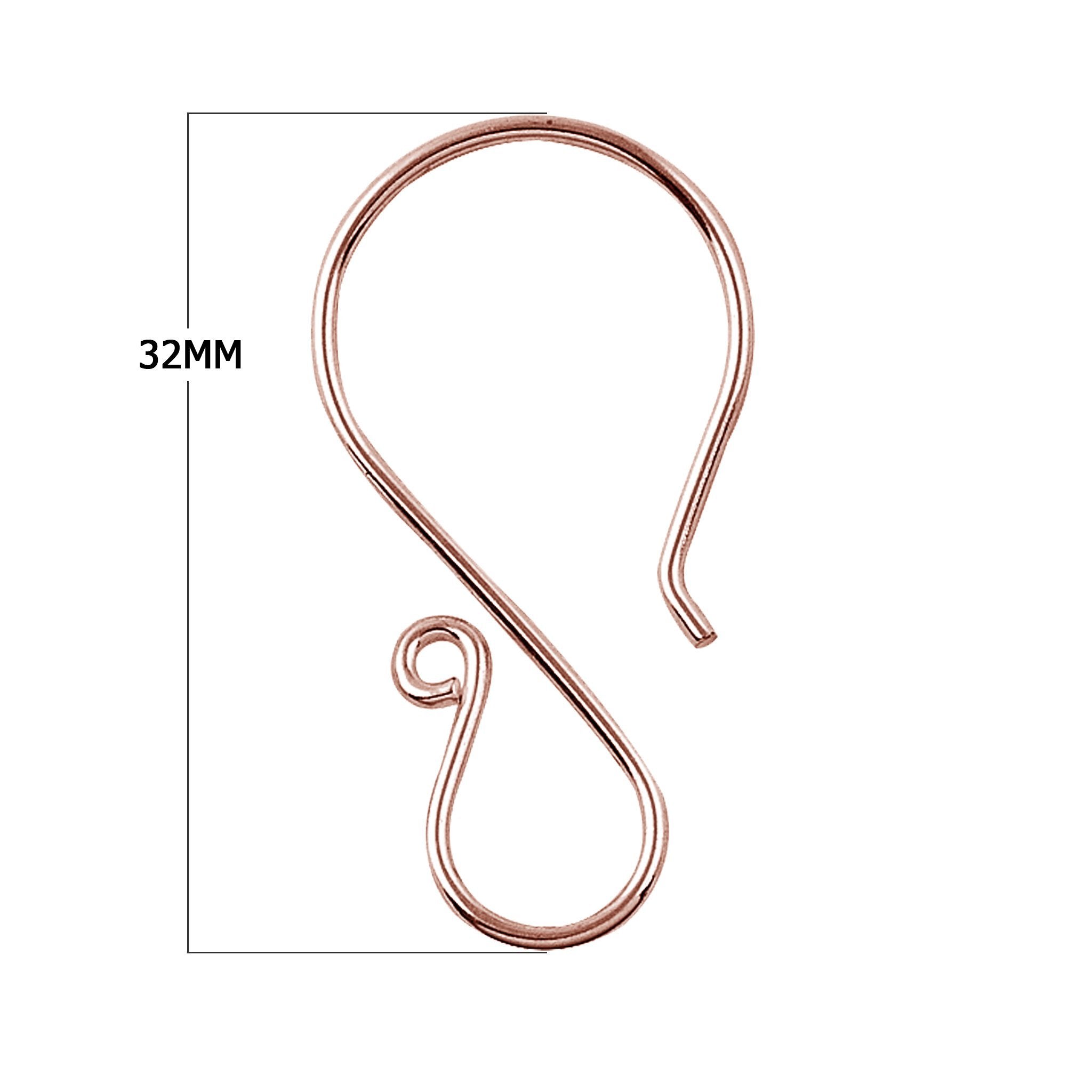 Rose Gold Overlay Classic Hook Earwire Jewelry Finding Handcrafted In India For Professional Jewelry Production