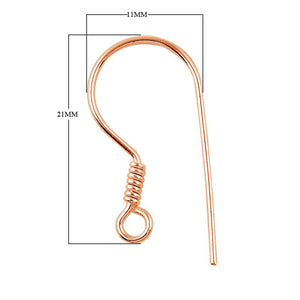 Rose Gold Overlay Coil Hook Earwire Jewelry Finding Handcrafted In India For Professional Jewelry Production