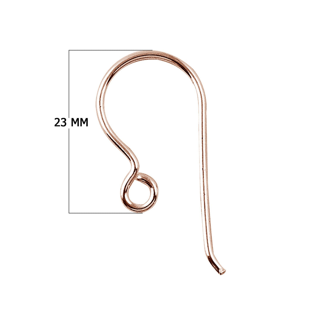 FRG-103 Rose Gold Overlay Earwire The Simple Style Fish Hook With Inside Loop Beads Bali Designs Inc 