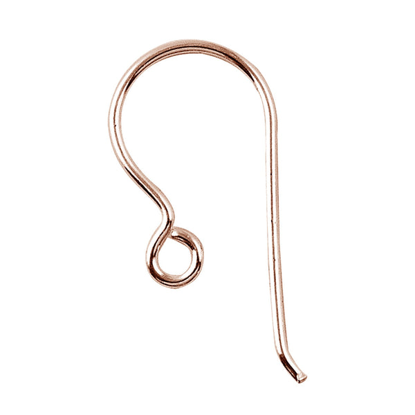 FRG-103 Rose Gold Overlay Earwire The Simple Style Fish Hook With Inside Loop Beads Bali Designs Inc 