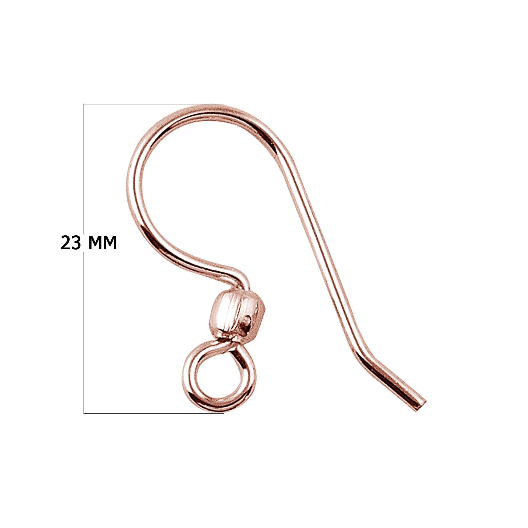Rose Gold Overlay Single Bead Hook Earwire Jewelry Finding Handcrafted In India For Professional Jewelry Production