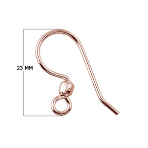 Rose Gold Overlay Single Bead Hook Earwire Jewelry Finding Handcrafted In India For Professional Jewelry Production