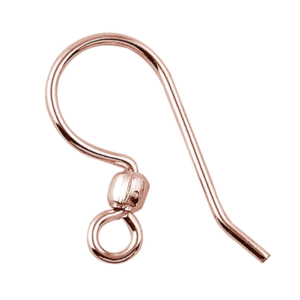 FRG-104 Rose Gold Overlay Earwire The Simple Style Fish Hook With Inside Loop And One Ball Beads Bali Designs Inc 