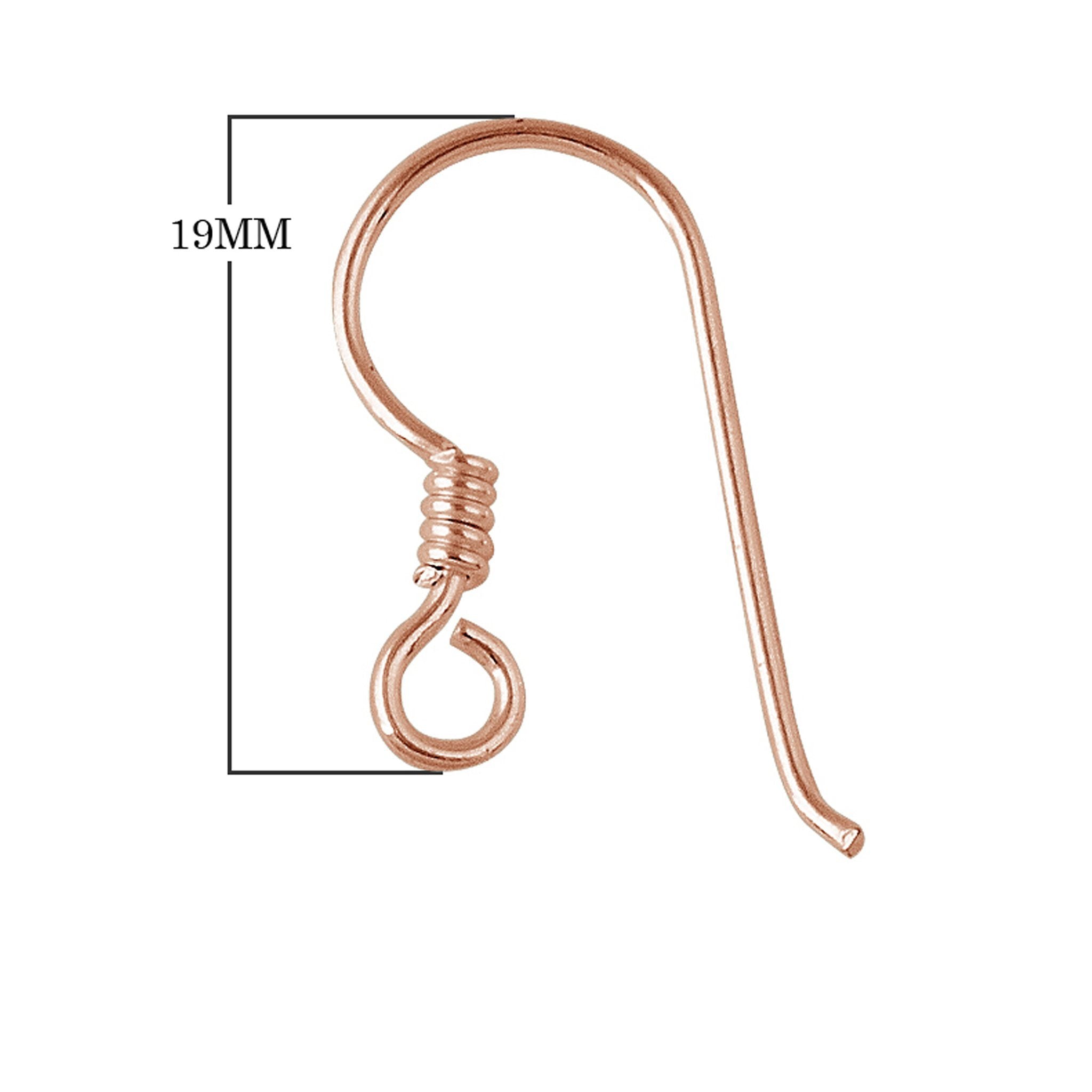Rose Gold Overlay Coil Loop Earwire Jewelry Finding Handcrafted In India For Professional Jewelry Production