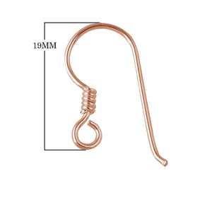 Rose Gold Overlay Coil Loop Earwire Jewelry Finding Handcrafted In India For Professional Jewelry Production