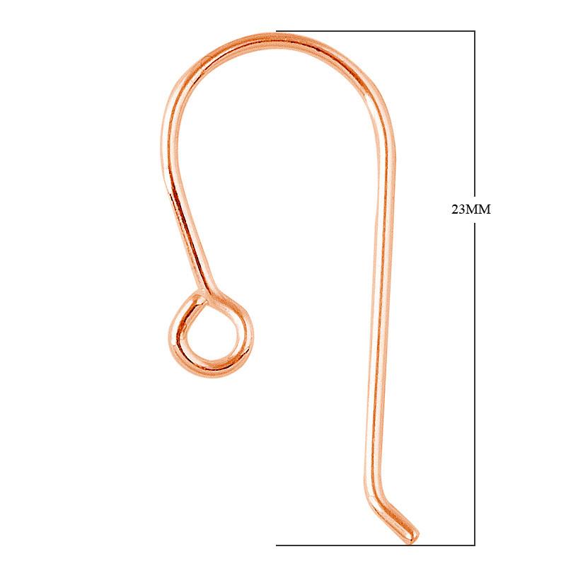 Rose Gold Overlay Plain Loop Earwire Jewelry Finding Handcrafted In India For Professional Jewelry Production