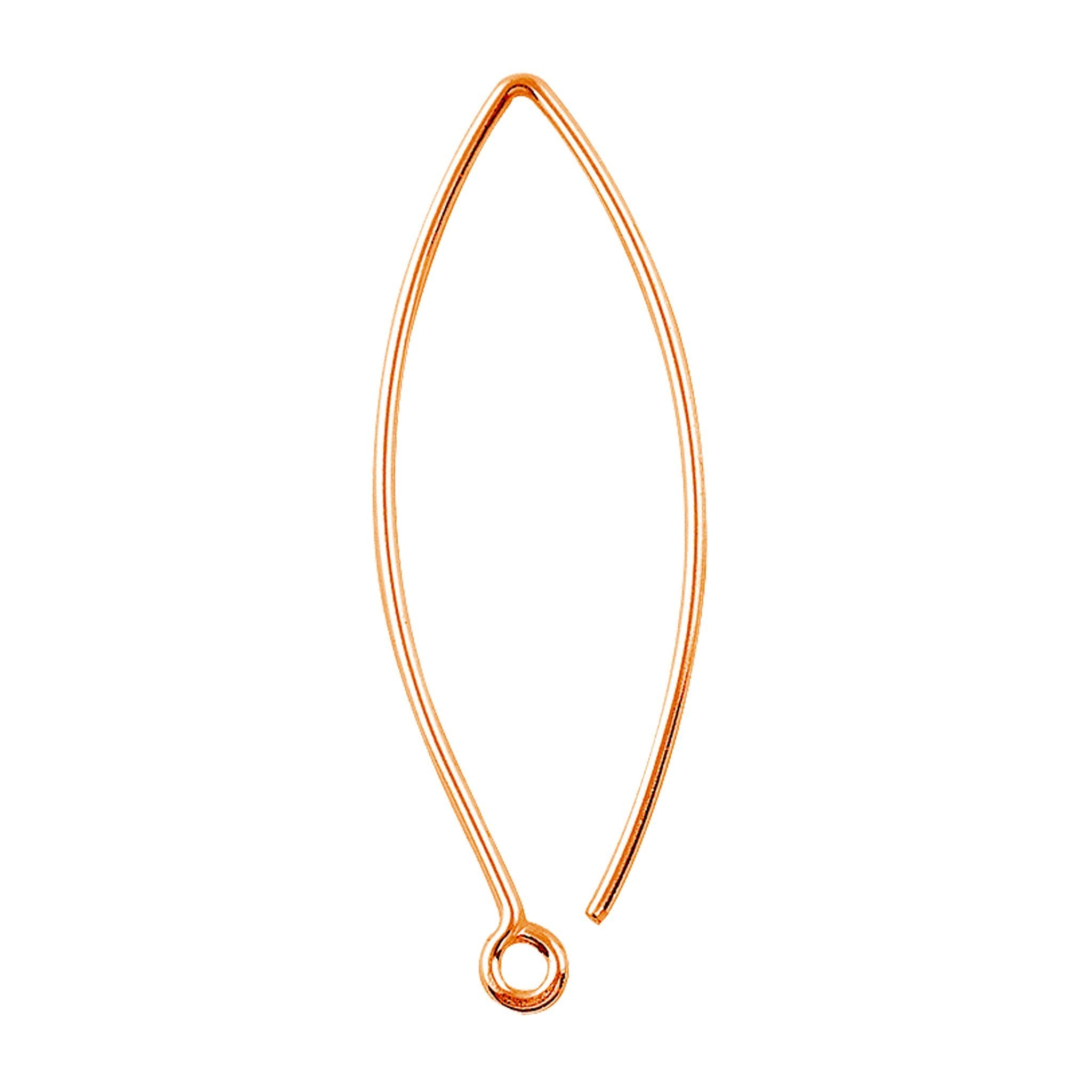 Rose Gold Overlay Long Marquise Earwire Jewelry Finding Handcrafted In India For Professional Jewelry Production