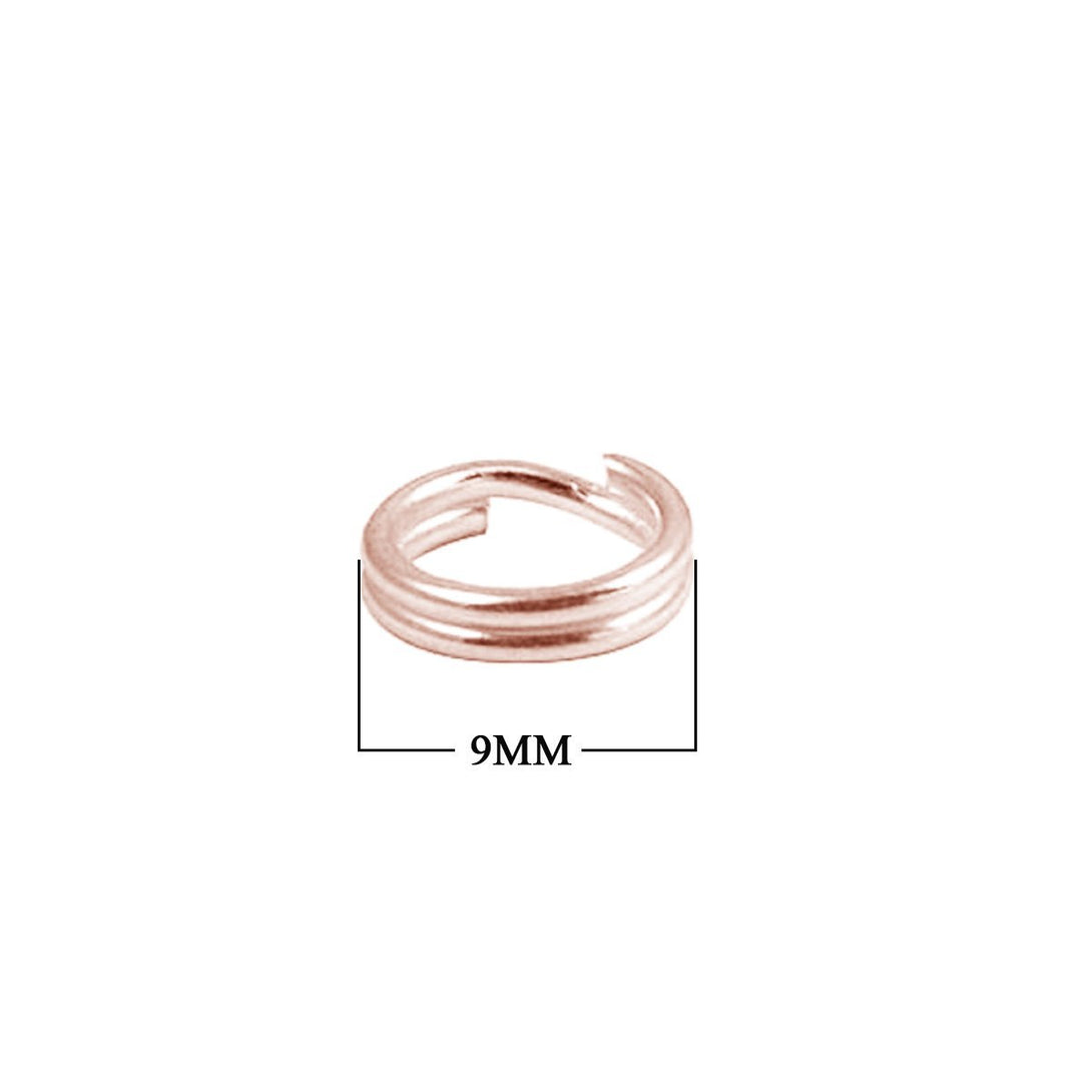 FRG-132-9MM Rose Gold Overlay Round Split Ring Beads Bali Designs Inc 