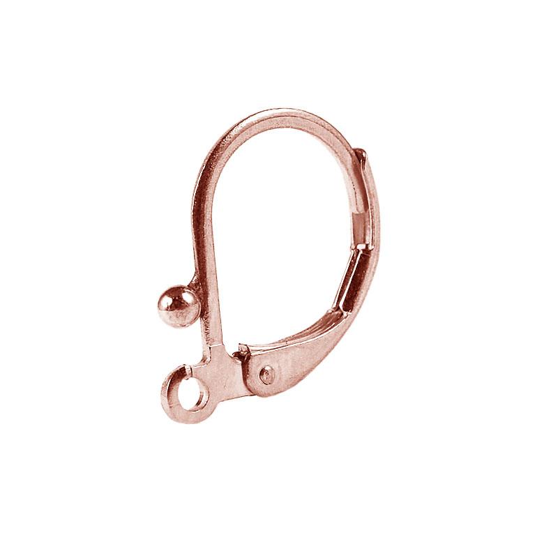 Rose Gold Overlay Leverback Earwire With Ball Accent Handcrafted In India For Jewelry Production