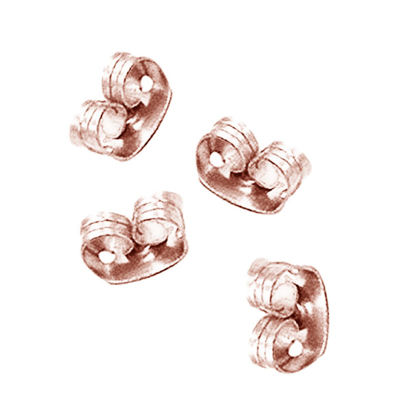 Rose Gold Overlay Butterfly Earring Backs Handcrafted In India For Professional Jewelry Production