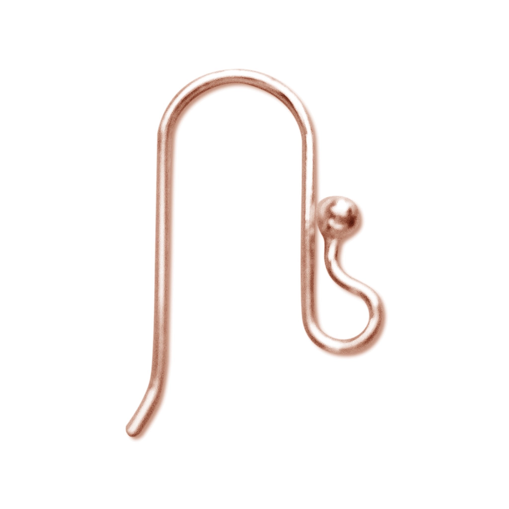 Rose Gold Overlay Hook Earwire With Ball Accent Handcrafted In India For Bulk Jewelry Assembly