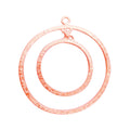 Bulk Rose Gold Overlay Over Copper jewelry findings featuring a textured concentric double hoop focal and multi-loop circular chandelier frames for professional manufacturing.