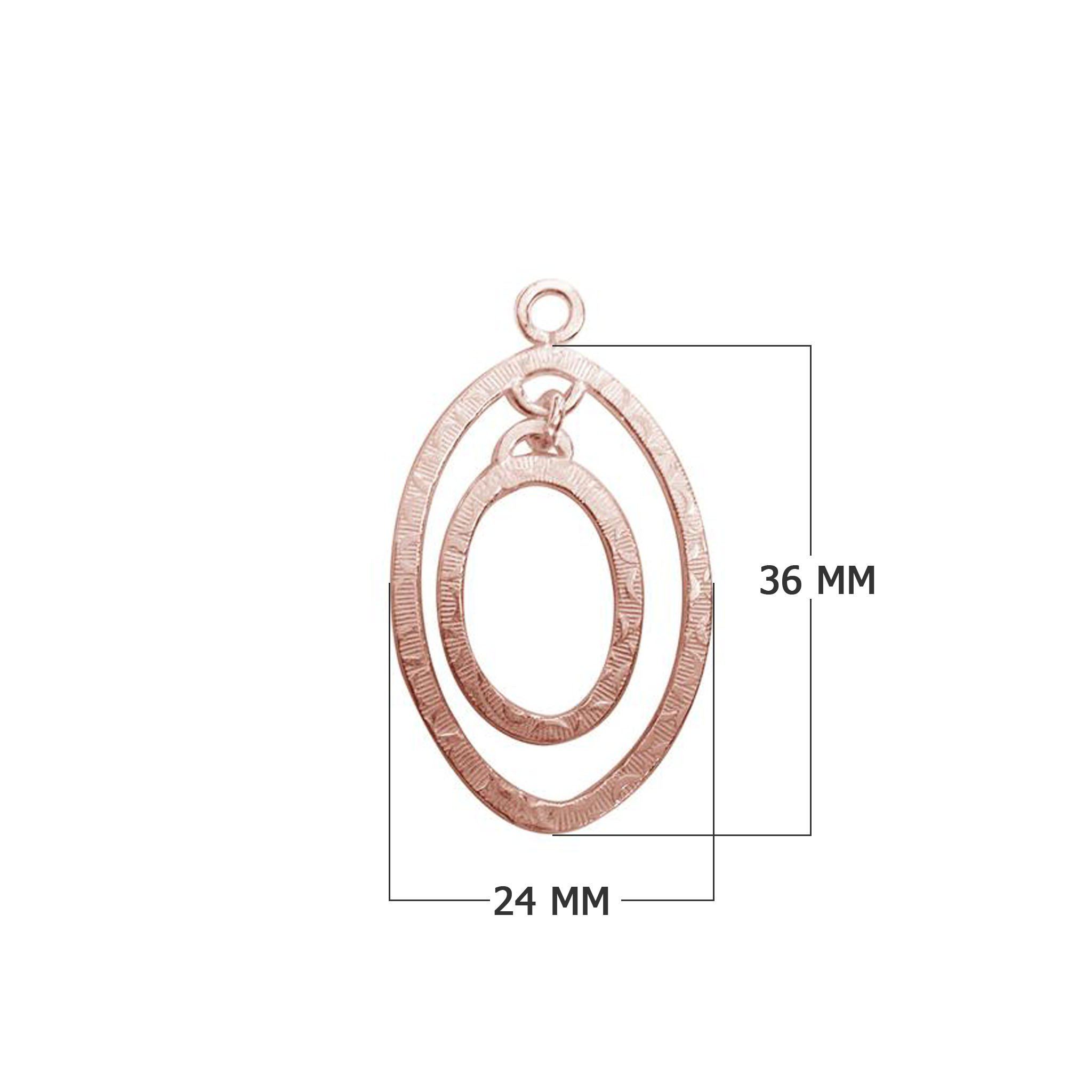 Rose Gold Overlay Textured Double Oval Connector Handcrafted In India For Bulk Jewelry Making