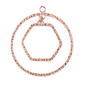 Rose Gold Overlay Textured Hexagon Connector Handcrafted In India For Jewelry Making